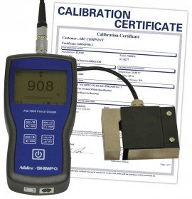 SHIMPO FG-7000L-S-2 Digital Force Gauge/Data Logger with s-beam load cell, 450 lbs,-