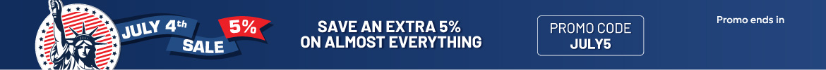 Independence Day Promotion - Save 5% on almost everything with promo code JULY5